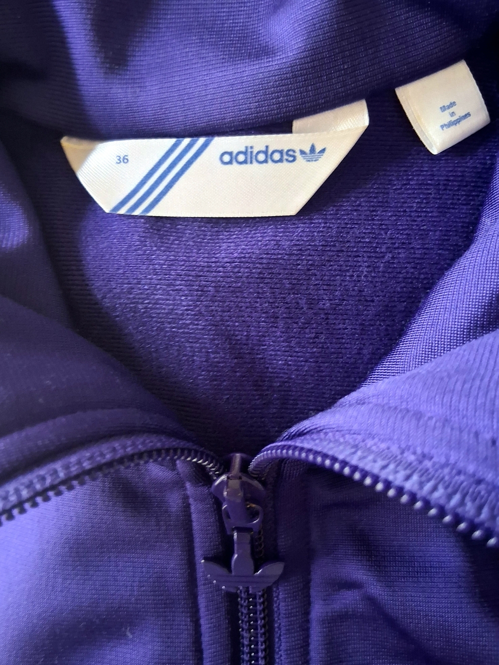 adidas Purple Firebird Track Jacket Y2K Trefoil Retro Women S/EU 36 LIKE NEW - Picture 5 of 5